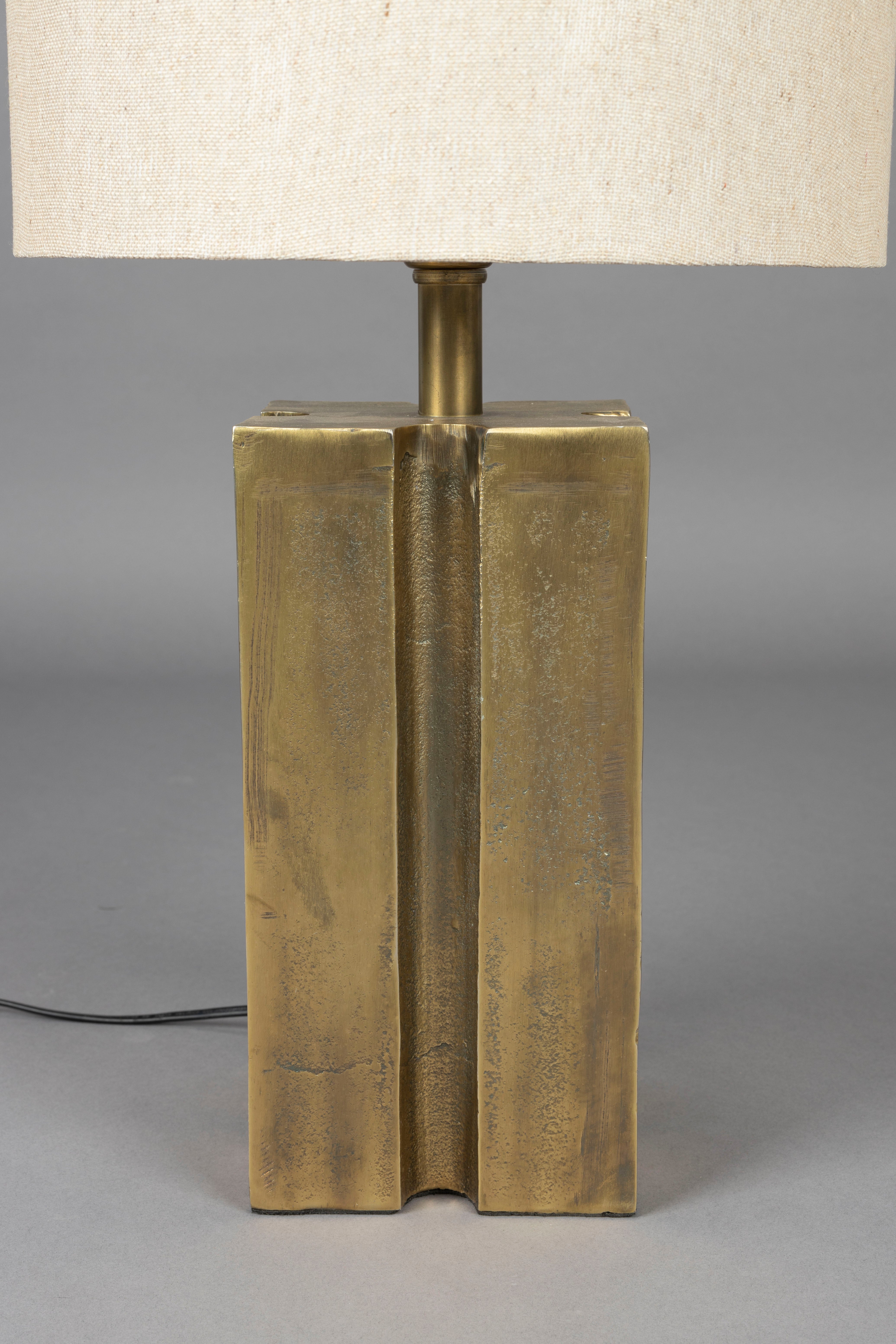 Dutchbone Roc Gold Block Table Lamp